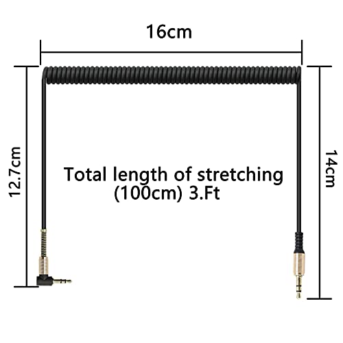 Cable de audio en espiral 3.5mm macho a macho miniatura 4