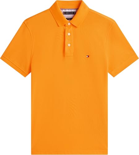 Tommy Hilfiger Herren Poloshirt Kurzarm 1985 Slim Fit, Orange (Orange Flash), XL – Ansicht 5