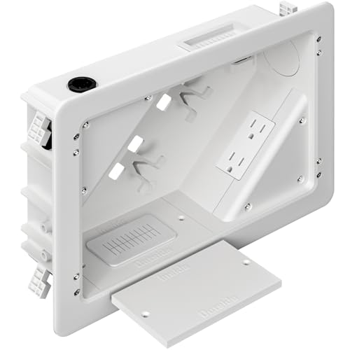 in-Wall TV Box with Flange for Home Theater Installation, 11.9' x 8.4' Cord Hider for Wall Mounted...