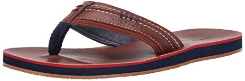 Tommy Hilfiger Men's Destino Flip-Flop, Cognac, 11 M US