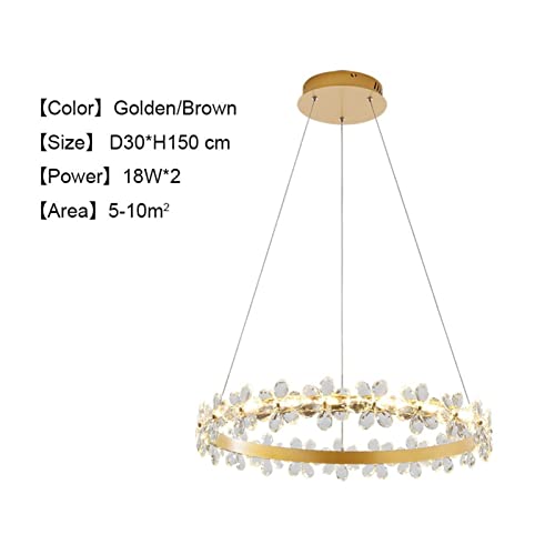 Lustre Moderne LED en Cristal Doré Rétro pour Plafond de Salon - 3