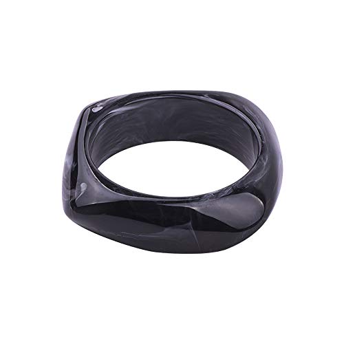 Colorful Acrylic Resin Bangle Bracelet Wristbands Tortoiseshell Acetate Plate Cuff Bracelet Vintage Wide Irregular Geometric Plastic Bracelet for Women Teen Girls