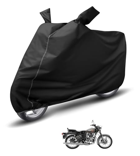 Image of Auto Hub Waterproof Bike Cover Compatible with RE Bullet 500 Dustproof, UV Protection Two Wheeler Bike Bullet 500 Cover - Black