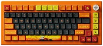 Teclado Mecânico Naruto Uzumaki Akko 5075B Plus, Switch Akko Crys...