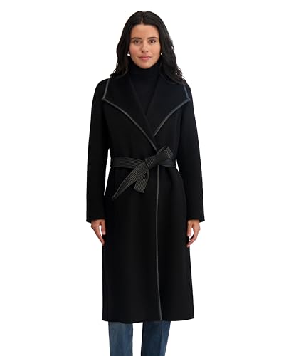 Image of T Tahari Women's Eva Fitted Tweed Coat with Belt