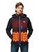 ORORO Men's 4 Heat-Zone Heated Jacket with USB-C Rechargeable Battery, Soft Shell Heated Jacket with Detachable Hood (Black/Blue, M)