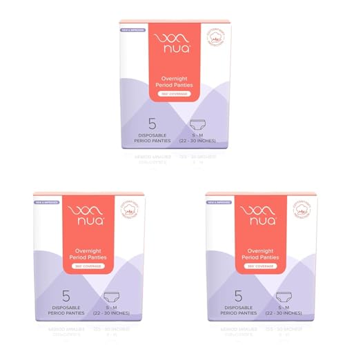 Image of Nua Overnight Disposable Period Panties | (S - M) | Heavy Flow Absorbency | Leakproof Protection | Discreet & Secure | Breathable | No Rashes | No Discomfort | Pack of 15 White