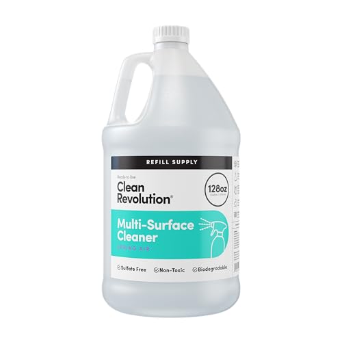 Image of Clean Revolution Multi Surface Cleaner Refill Supply, Non-Toxic, Eco-Friendly & Plant-Based, Ready to Use, Spring Air, 128 Fl Oz (Pack of 4)