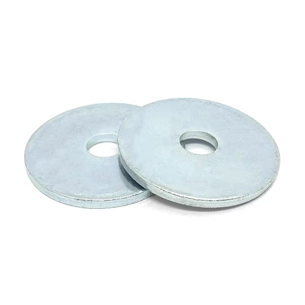(50 Pieces) 1/4" x1-1/4 Low Carbon 1/8" Extra Thick Fender Washers Zinc