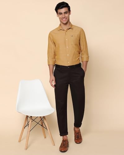 Image of Blackberrys Men's Cotton Blend Regular Casual Trousers