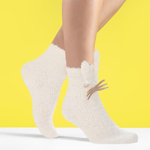 Image of Benefeet Sox Funny Animal Fuzzy Socks for Women Girls - Cute Fluffy Slippers, Cozy Warm Winter Plush Sleeping Socks