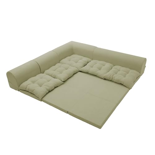 セルタン(Cellutane) ローソファー マット・クッション付 コーナーソファセット サイクルグリーン 日本製 A1319a-a-337GRN