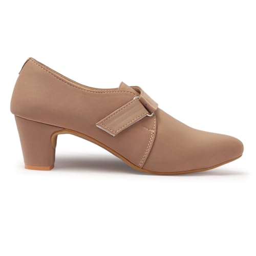 Image of Stylish Comfortable Block Pump Heels Perfect for Winter, Elegant Party Black and Brown Sandals for Womens & Girls