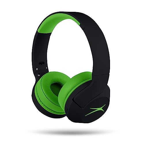 Altec Lansing Kid Safe Noise Cancelling Wireless Headphones 15H Battery, 85dB Volume Limit, Foldable Design Powerful Sound, Active Noise Cancellation Perfect for Kids Ages 7+ (Blackout Green) by Altec Lansing - Used condition - US$15.25