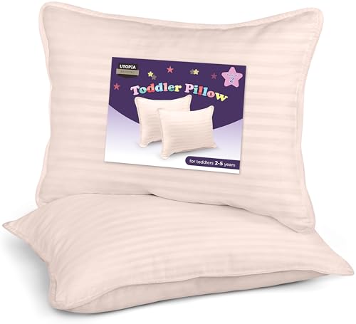 Utopia Bedding Kopfkissen Kleinkind 40 x 60 cm, 2er Set Kinderkopfkissen, Atmungsaktiv Polybaumwolle Gewebe, Kinderkissen zum Schlafen, Kissen für...