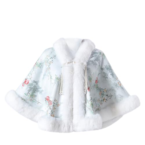 Datangep Women Fashion Sequins Faux Fur Wraps Shawls Stoles Cape for Prom Evening Party dress Outwear Coat