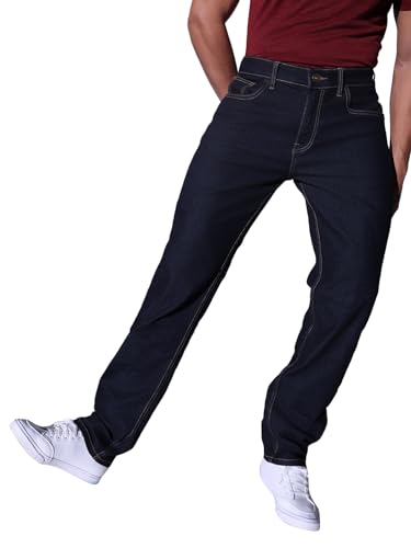 Image of Hubberholme Men Black Cotton Fabric Relaxed Fit Mid-Rise Stretchable Jeans