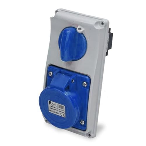 Presa E Interruttore Combinazione Sopra Intonaco IP44 - Modello 1814 69, Bianco, 16A/250V