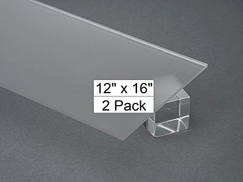 Image of Frosted Acrylic Sheets, Cast Acrylic Plexiglass Sheets 12x16 Inch, 1 /8 inch (3mm) Thick - 2 Pack Multipurpose Plexiglass Panels with Protective Paper for Signs, DIY, Display Projects, Crafts & Shelves