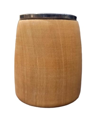 Wooden World - Set of 4 Premium Wooden Alcohol Shot Glass with Metal Insert - Light Brown - Image 4