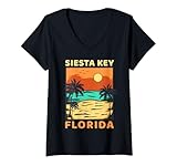 Photo Gallery donna siesta key beach florida palm tree famiglia vacanze estive maglietta con collo a v Photo Gallery donna siesta key beach florida palm tree famiglia vacanze estive maglietta con collo a v