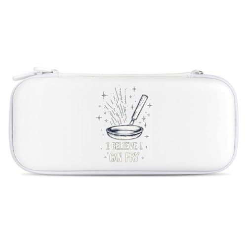 Chef I Believe I Can Fry Compatible with Switch Carrying Case Hard Travel Game Bag Pouch with 15 Games Accessories White-style