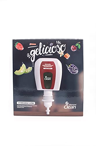 SiempreClean | Solution hydroalcoolique en spray pour l'assainissement des mains | Recharge de 2 litres | Parfum Cerise Cover