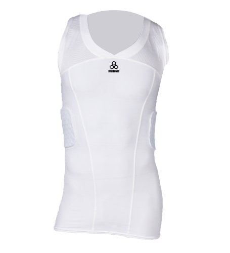 Mcdavid Hexpad V-Neck Body Shirt, White, Xx-Large #TOP8