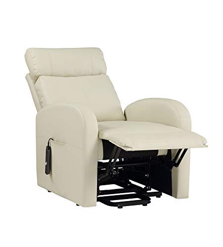 Sillón Classic reclinable piel beige con bolsillos miniatura 4