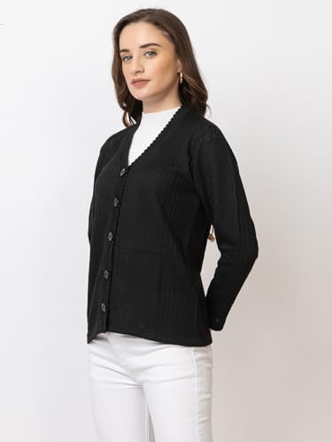 Image of Women's Warm Woolen Cardigan - Stylish Full Sleeve Knitwear for Winter, Cozy & Elegant Sweater