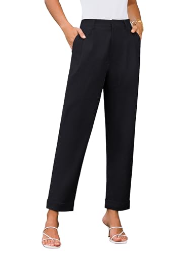 GRACE KARIN Women High Waisted Business Casual Pants Dressy Cuffed Work Office Trouser Slacks with Pockets