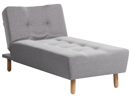 Beliani Chaiselounge Stoffbezug dunkelgrau gesteppt verstellbare Lehne Retro-Stil Alsten
