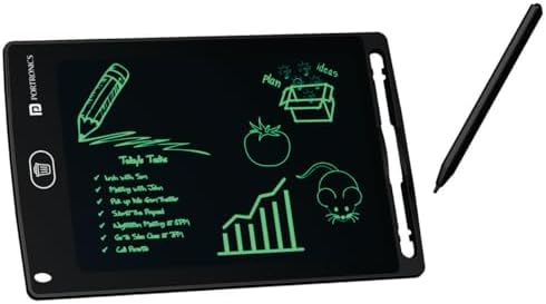 Portronics Ruffpad 8.5E Re-Writable LCD Writing Pad with Screen 21.5cm (8.5-inch) for Drawing, Playing, Handwriting Gifts for Kids & Adults,(Black)