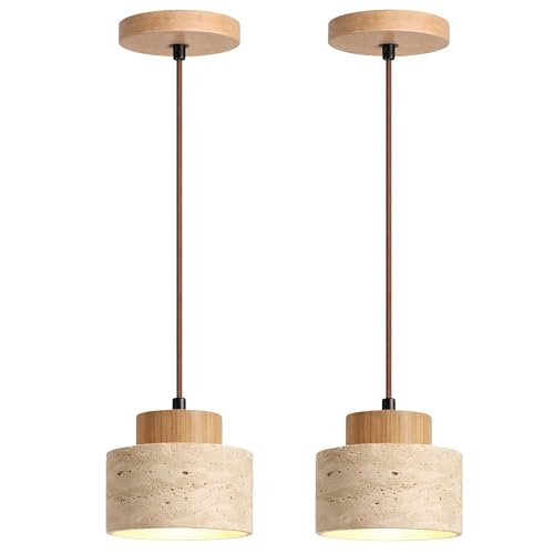 Natural Stone Pendant Light Wood Pendant Light for Kitchen Island