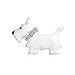 Bling Jewelry Large Statement White Westie Scottie Terri Dog Pet Animal Scarf Brooch Pin for Women Clear Crystal Collar Silver Tone Rhodium Plated 1.3 Inch