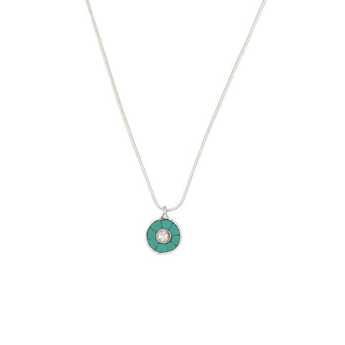 Sangeeta Boochra 925 Sterling Silver Green Hydro 925 silver pendant with chain|Fine Jewellery for Women & Girls| Certificate of Authenticity and 925 Stamp | Handcrafted