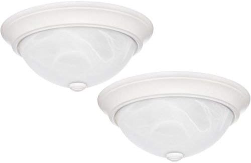 Project Source 2-Pack 13-in White Traditional Flush Mount Light