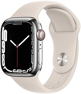 Apple Watch Series 7 (GPS + Cellular, 45mm) Smart watch - Green Aluminium Case with Clover Sport Band - Regular. Fitness Tracker, Blood Oxygen & ECG Apps, Always-On Retina Display, Water Resistant