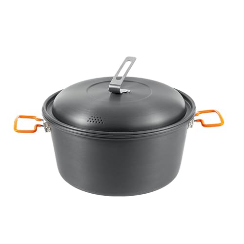 Light Weight Camping Picnics Cooking Pots Outdoor Cookpot 4.5L Aluminum Alloy Camping Cookware Camping Hanging Soup Pots