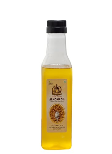 Image of Sarv Matrikaa Wood Pressed Almond Oil - (500ml)-100% Pure & Natural | Cold Pressed | Sweet Aroma | Aflatoxin Free | Edible & Skin Use
