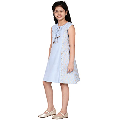 Image of Bitiya By Bhama Baby-Girl's Cotton Blend Fit and Flare Midi Casual Dress