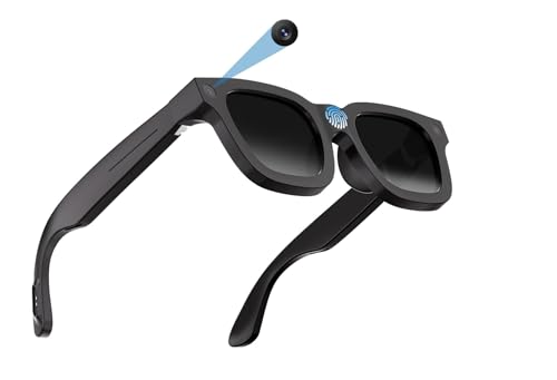 Aeoss AI Smart Glasses with Camera and Electrochromic Lenses, Touch Dimming Smart Sunglasses with 8MP Video Recording, Open-Ear Bluetooth Audio, Real-Time Voice Translation & AI Object Recognition