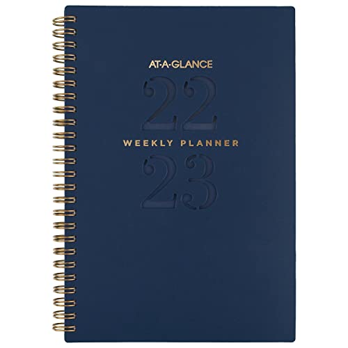 AT-A-GLANCE 2022-2023 Academic Planner By Emily Ley – Weekly/Monthly, 8.5x11", Yellow Linen Cover