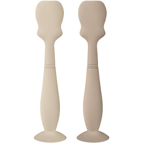 Image of Large Size Baby Diaper Cream Spatula Applicator Soft Silicone Baby Butt Paste Spatula (2Pack, Sand/Natural)
