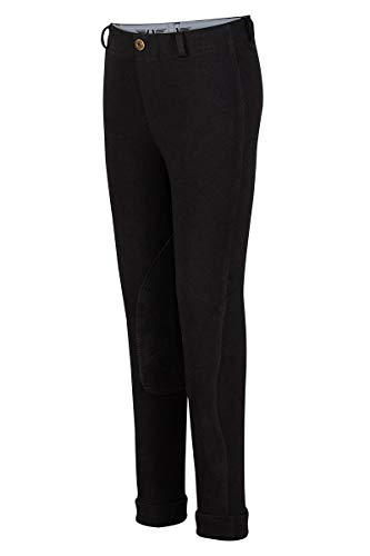 TuffRider Kid's Whimsical Horse Embroidered Pull-On Jods, Black/Hot Pink, 12