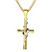 Produktbild FaithHeart Halskette Herren Damen Kreuz Kette Gravur Edelstahl für Freund Jungen Geschenk mit Schmuckbox Gold, Box Kette