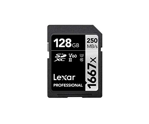 Original Lexar 1667x V60 250MB/s Flash Memory sd cards 64gb 128GB UHS-II U3 Card high speed 256GB SDXC For 3D 4K HD video (128GB)