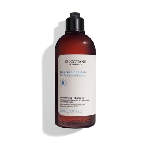 L'OCCITANE - Champú Frescor revitalizante - 300 ml - Cabello y cuero cabelludo con tendencia grasa - Fabricado en Francia