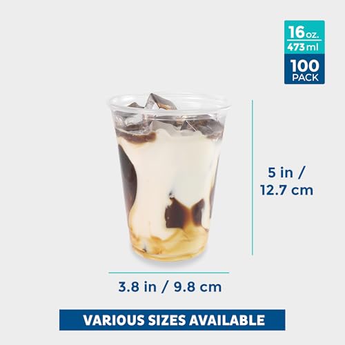Save 33% on Freshware 16 oz Clear Disposable Plastic Cups, 100 Count
