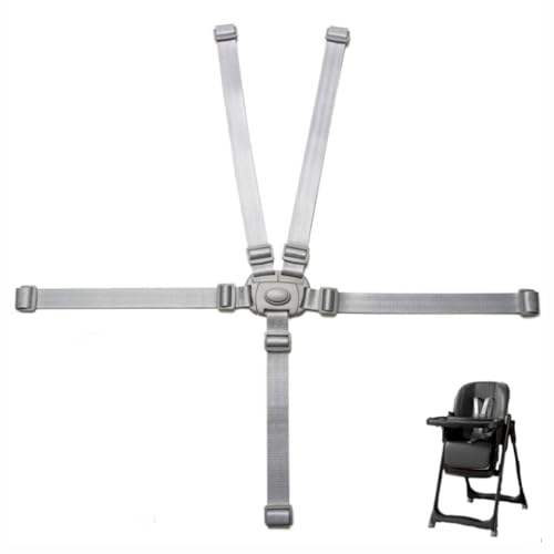 Image of Adjustable High Chair Straps Replacement,Universal 5 Point High Chair Harness Straps Sturdy Safety Strap Belt, High Chair Accessories (Grey)